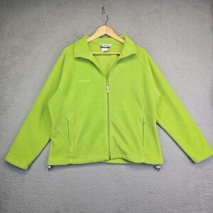 Columbia Fleece Jacket Women's Plus Size 1X‎ Grinch Green Zip Gorpcore Soft Cozy